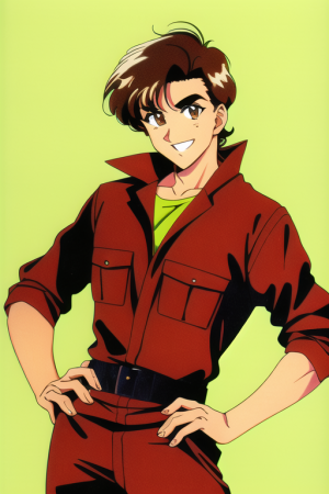 brown hair, brown eyes, 1980s style, sideburns, mechanic, facing viewer, hands o s-1711532065.png