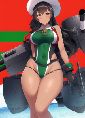 _kantai collection, {{mexican flag}} skindentation, medium breasts, wide hips, curvy, battle, ...png